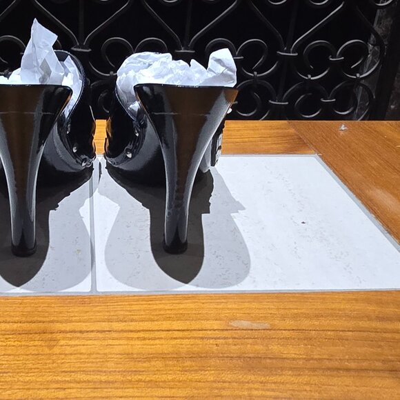 Gucci Mules 3" Heel Horsebit Patent Leather Slides - Picture 4 of 7